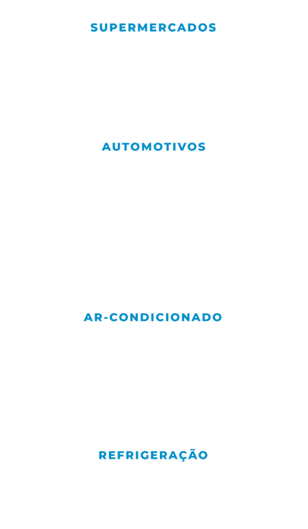 Setores atendidos pela RLX: supermercados, automotivos, ar-condicionado e refrigeração